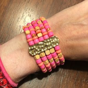 Lilly Pulitzer pink beaded bracelet